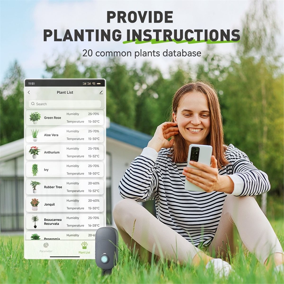 Smart Plant Sensor Soil Moisture Meter - [Greatitem] Testeur d'humidité du sol intelligent