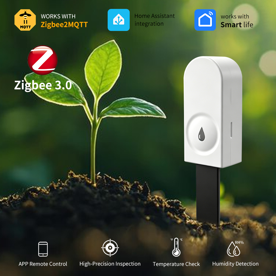 Tuya Zigbee Soil Moisture Temperature Sensor - Testeur de sol intelligent Zigbee 3.0,