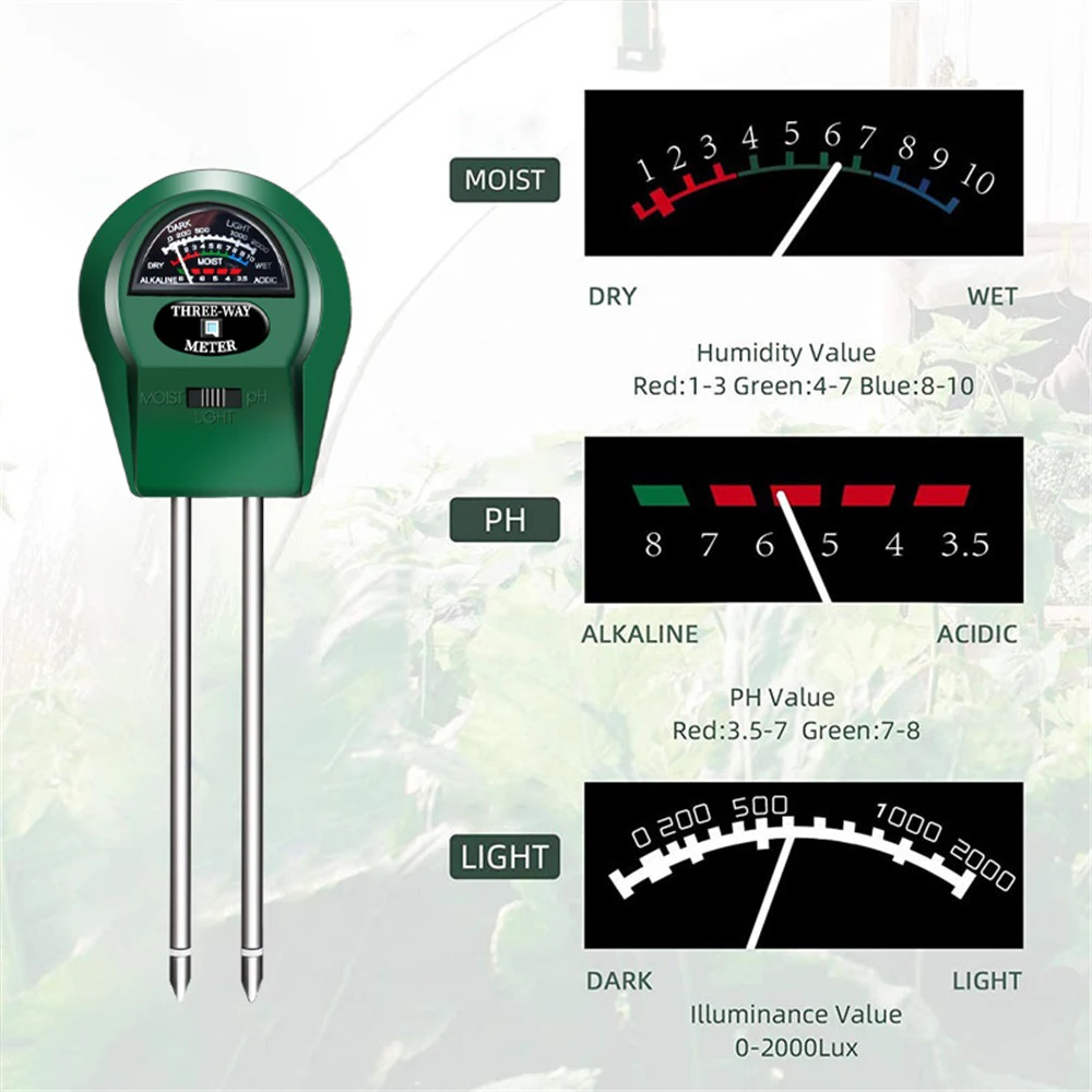 Testeur de sol 3 en 1 : humidi - Soil Ph Meter 3 In 1 Moisture Sunlight avis et prix
