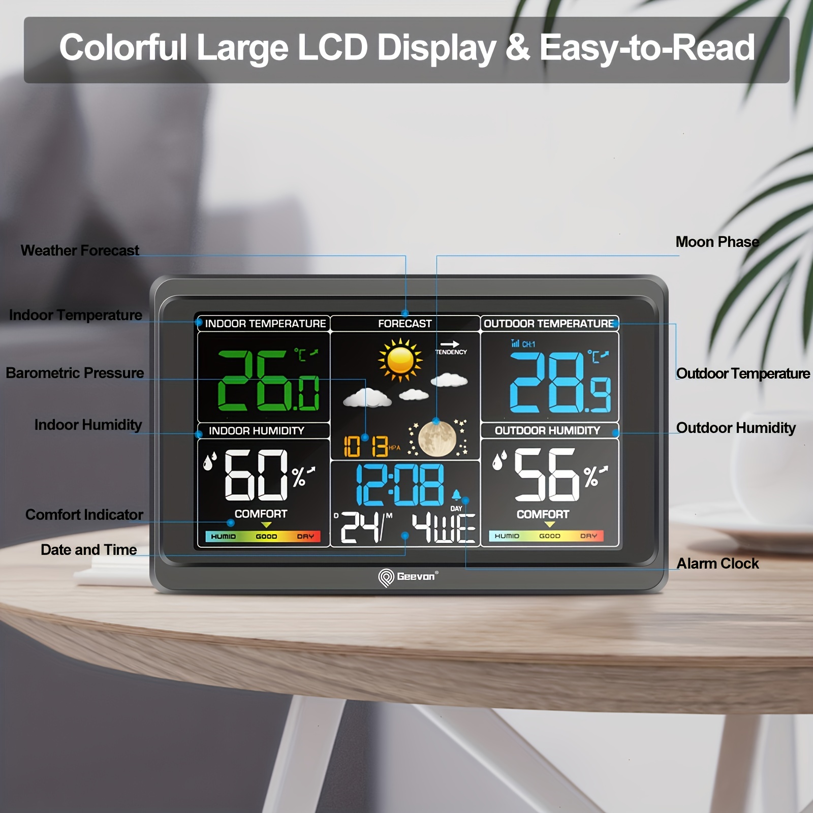 Geevon-Station météo numérique - Wireless Weather Station Indoor Outdoor avis et prix