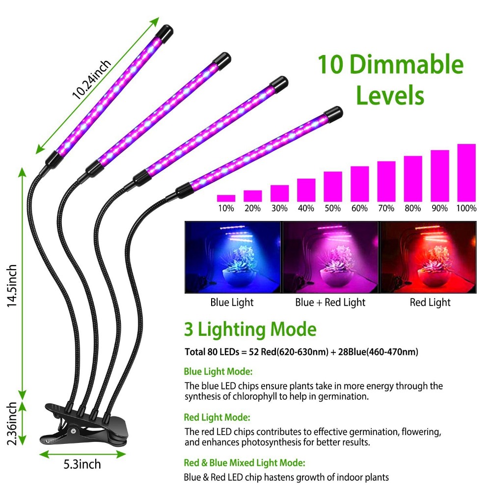 Lampes de culture pour plantes - Plant Grow Light Full Spectrum Clip On avis et prix
