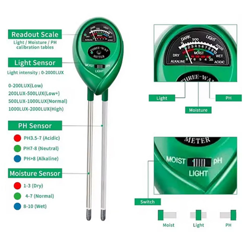 3 In1 humidité lumière du sole - Soil Ph Meter 3 In 1 Moisture Sunlight avis et prix
