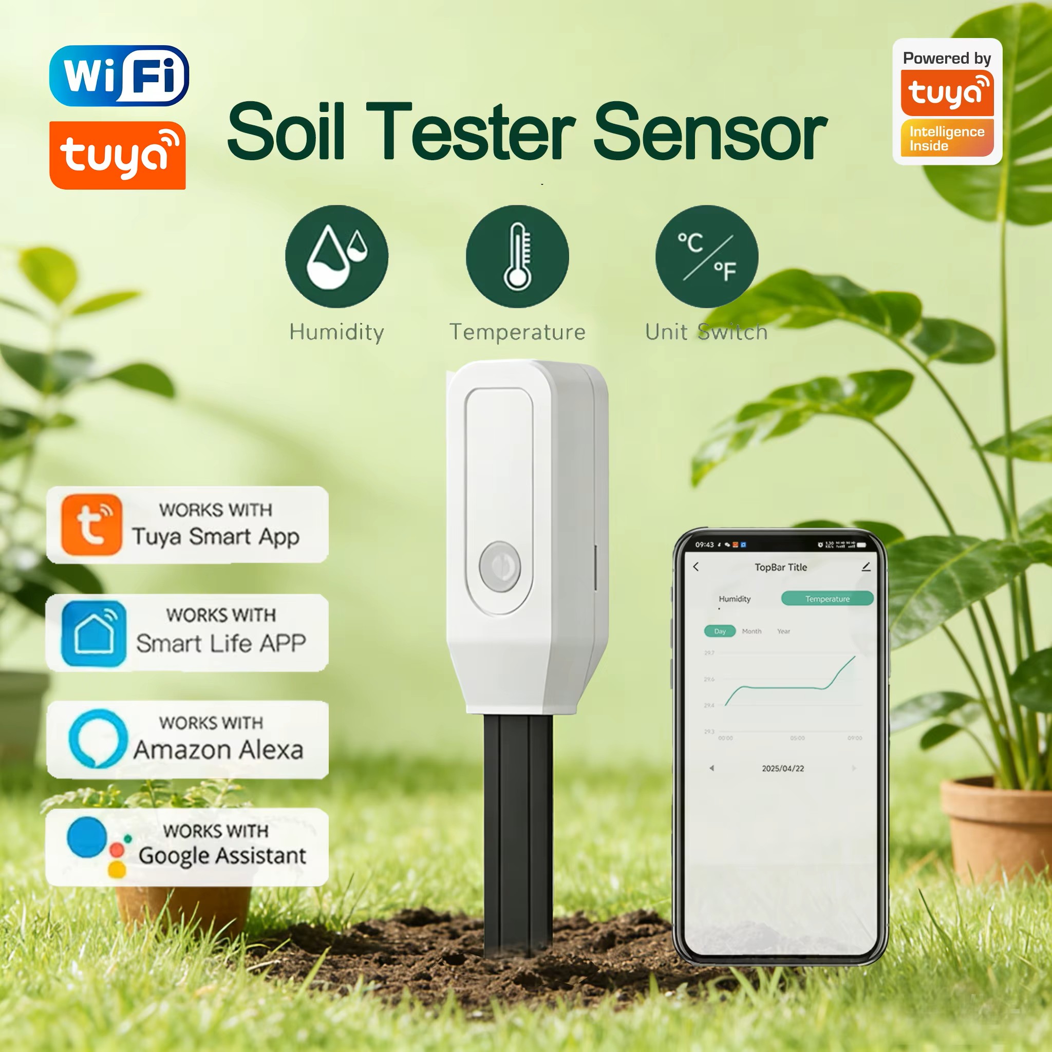 Capteur d'humidité du sol WiFi - Wifi Soil Moisture Sensor Garden App avis et prix