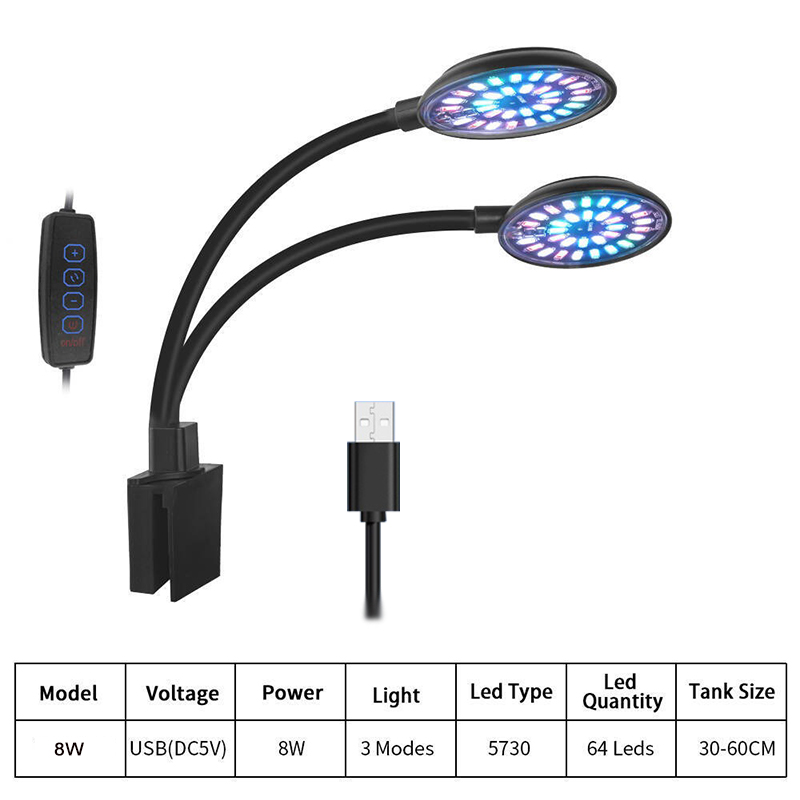 USB Aquarium lumière LED Aquar - Plant Grow Light Full Spectrum Clip On avis et prix