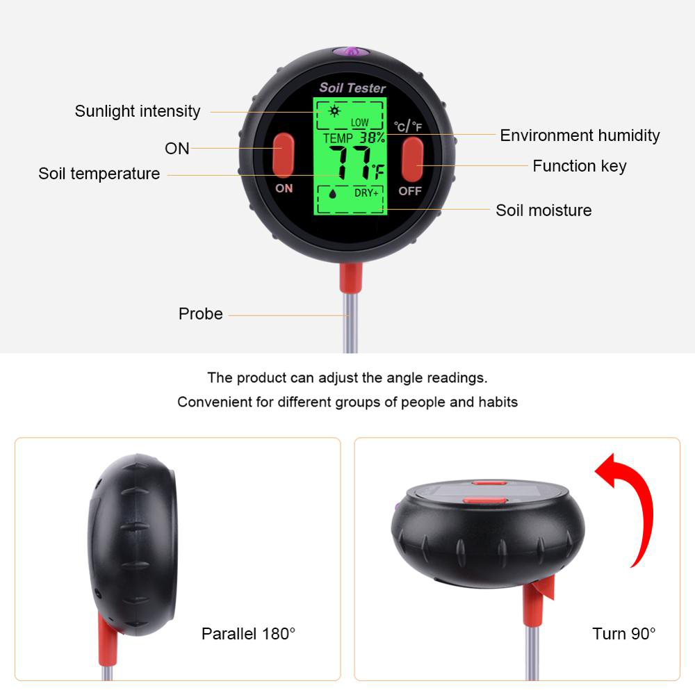 Testeur de sol PH mètre de fle - Soil Ph Meter 3 In 1 Moisture Sunlight avis et prix