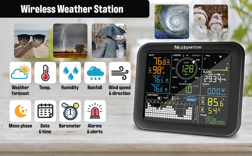 Station météo sans fil 5 en 1  - Wireless Weather Station Indoor Outdoor avis et prix