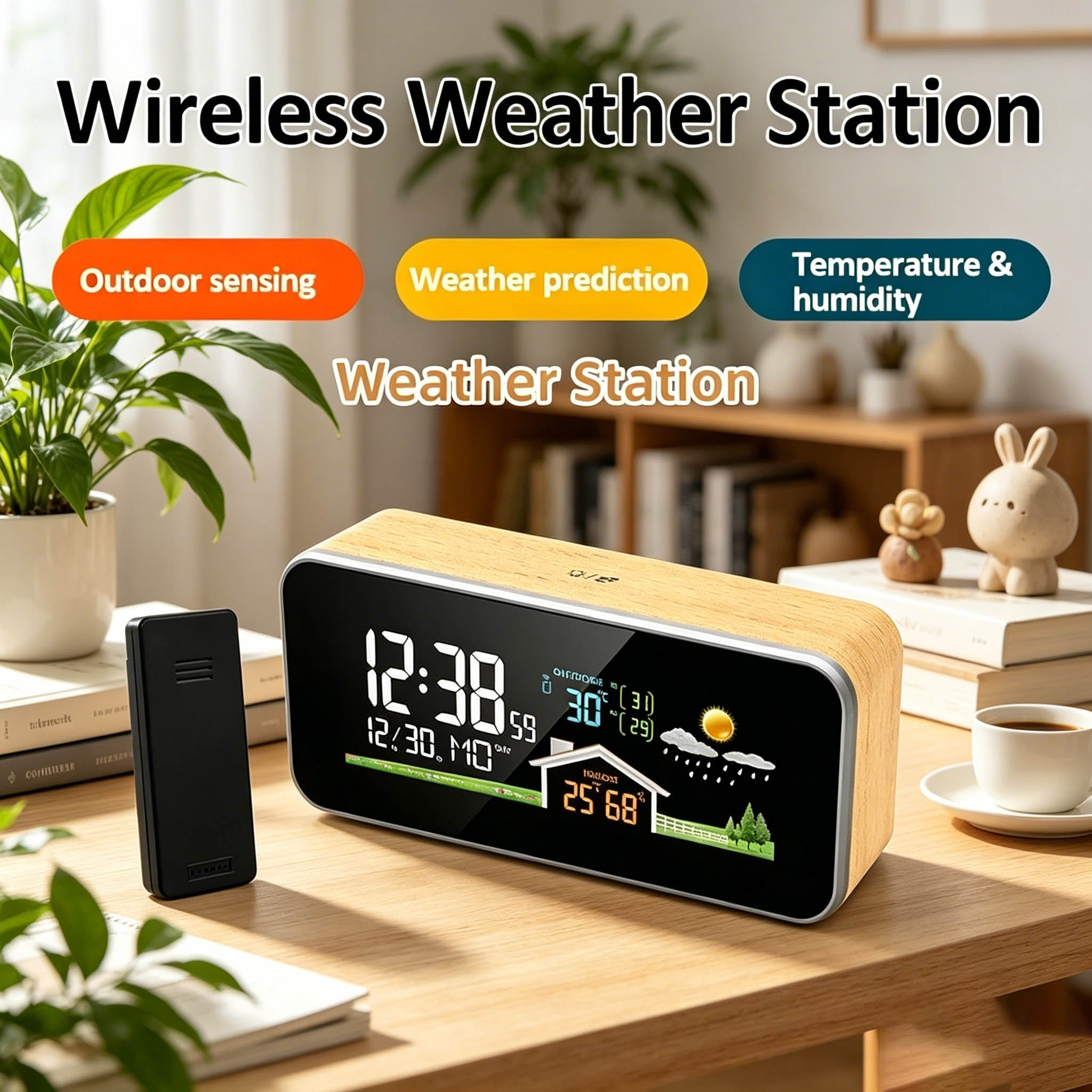 Station météo sans fil en bois - Wireless Weather Station Indoor Outdoor avis et prix