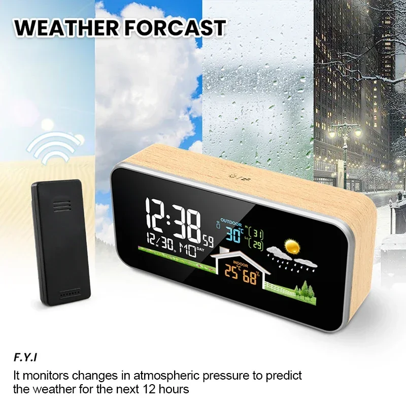 Station météo sans fil en bois - Wireless Weather Station Indoor Outdoor avis et prix