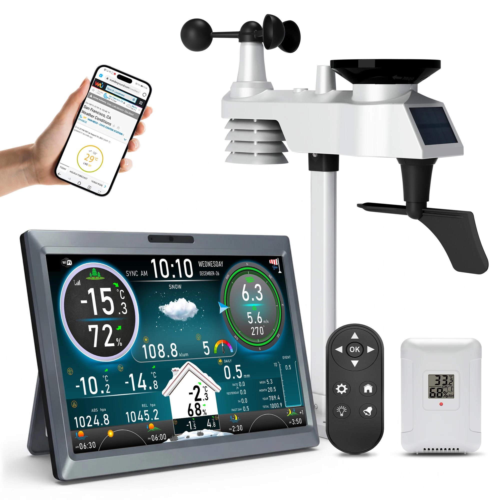 Station météo sans fil 15-en-1 - Wireless Weather Station Indoor Outdoor avis et prix