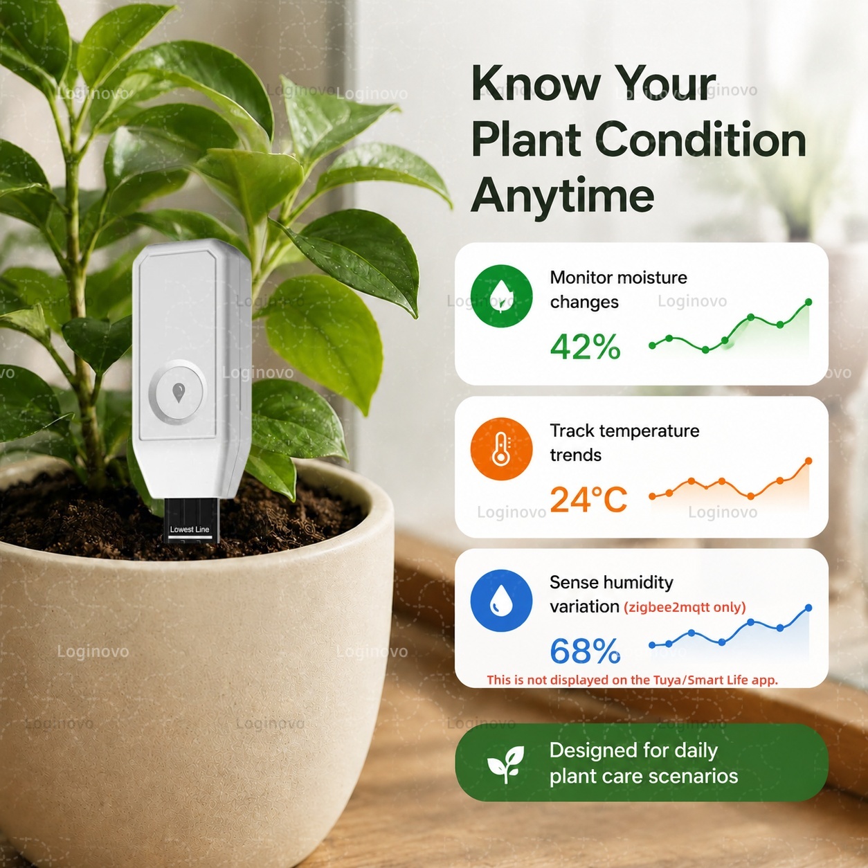 Testeur d'humidité du sol Tuya - Tuya Zigbee Soil Moisture Temperature Sensor avis et prix