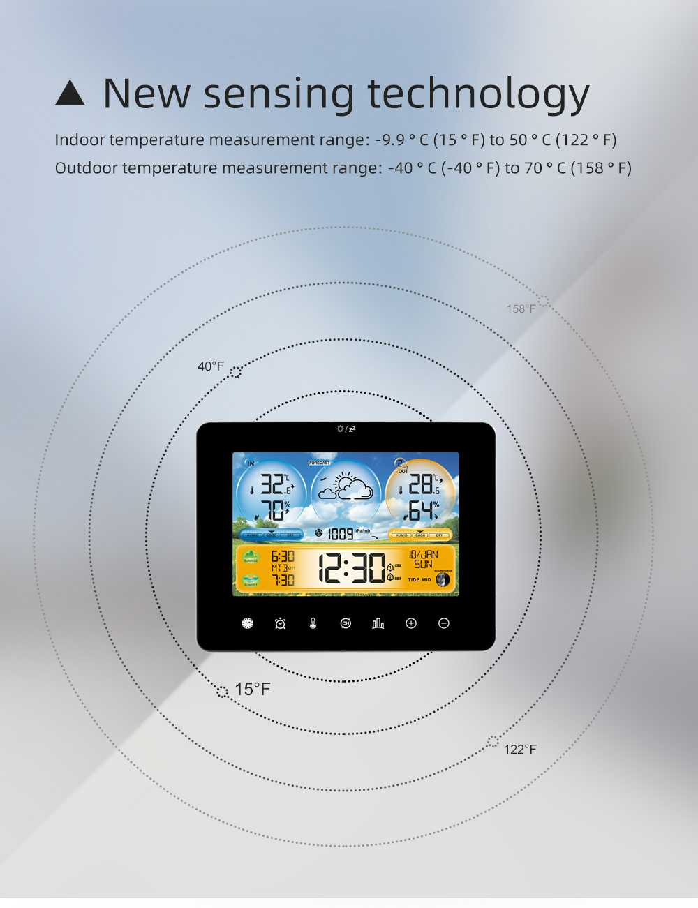Thermomètre de station météo a - Wireless Weather Station Indoor Outdoor avis et prix